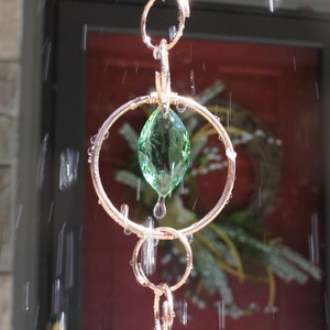 Copper and Crystal Rain Chain