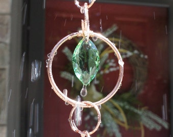 Copper and Crystal Rain Chain