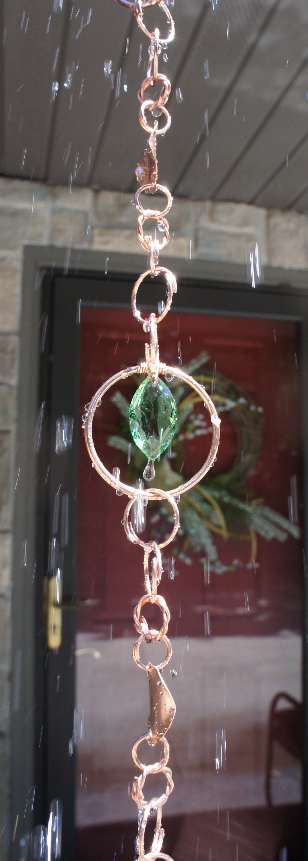 Copper and Crystal Rain Chain Etsy UK