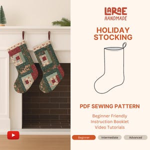 Patron de couture PDF pour bas de Noël | Débutant | Facile | Cadeau