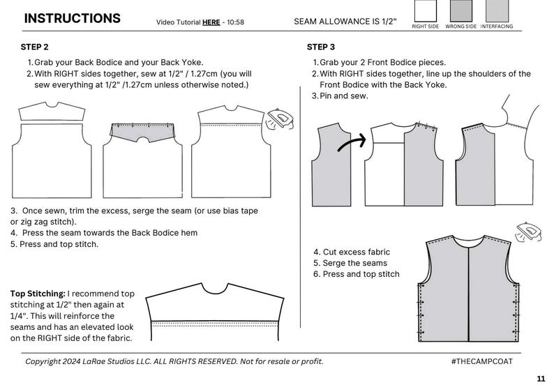 Unisex-Arbeitsjacke – Campingjacke (PDF-Schnittmuster, 2XS-4XL) Bild 20