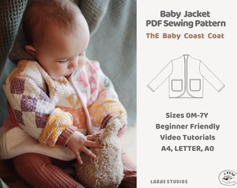 Baby Quilt Coat PDF Sewing Pattern | Beginner Friendly | Size Newborn - 7 year | Video Tutorials |  quilted blankets | Baby Coast Coat |easy