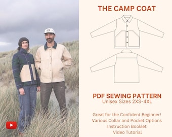 Unisex Chore Coat Sewing Pattern – Camp Coat (PDF Pattern, 2XS-4XL)
