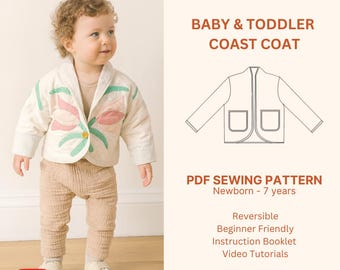 Patron de couture PDF pour manteau Baby Coast veste courtepointe - Main Image