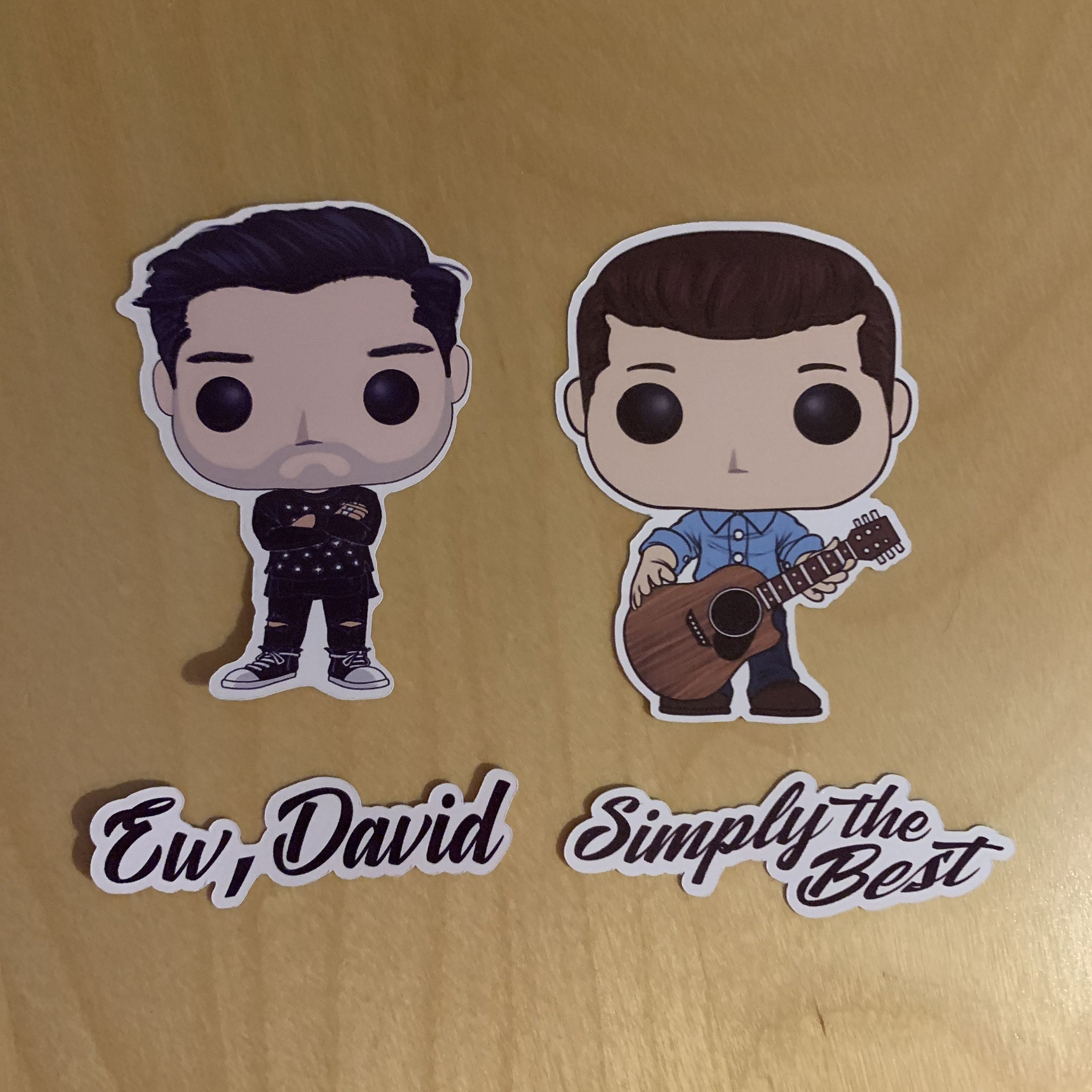 Ew, David! - Set of 4 David Rose and Patrick Brewer Stickers - Schitt…