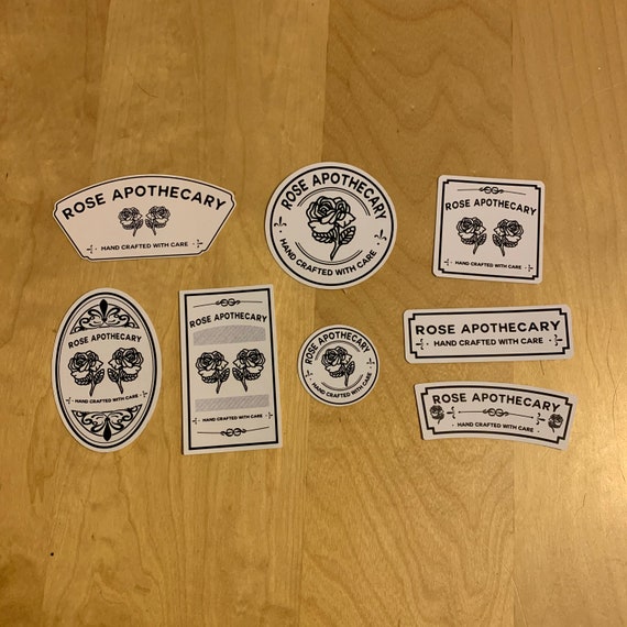 Apothecary Labels- Set of 8 Labels - Vinyl Stickers or Magnets