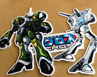 Macross (Robotech) Stickers of Magneten - Mecha - Set van 3