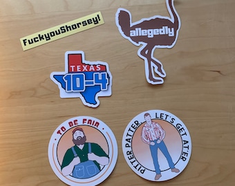 Letterkenny Vinyl Stickers or Magnets - Set of 5 - Wayne, Dan, Texas 10-4, F*ck you Shorsey, Allegedly