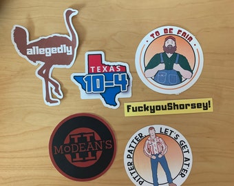 Letterkenny Vinyl Stickers or Magnets - Set of 6 - Wayne, Dan, Texas 10-4, F*ck you Shorsey, Allegedly, Modean's