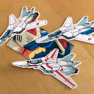 Stickers ou aimants Macross (Robotech) - Valkyrie VF-1 - Lot de 4
