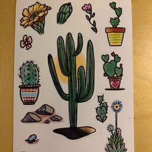 Cactus Sticker Sheets for Planners and Journals Set of 3 - Etsy