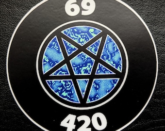 69 420 Pentagram sticker