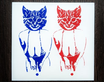 Red/Blue Cat Girl sticker