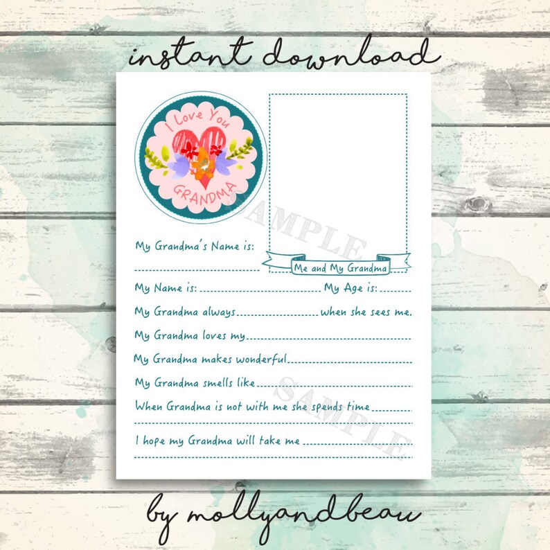 Grandma Printable Lovely All Concerning Grandma Questionnaire for little ones, Grandma Reward, Keepsake, Lovable job interview for small children image about All About Grandma Printable referred to as Grandma Printable Lovely All More than Grandma Questionnaire for children, Grandma Reward, Keepsake, Lovable job interview for small children