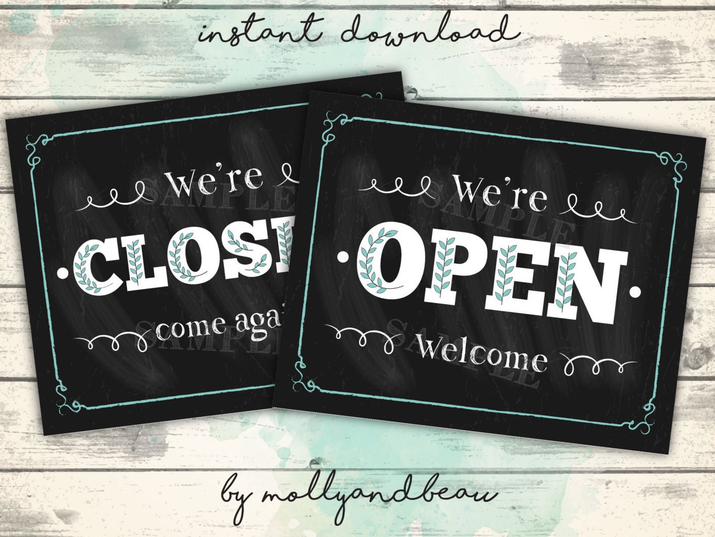 Open and Closed Signs Printable Open Sign Closed Sign | Etsy