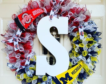Sports decor House Divided wreath Basketball gifts Sports team wreath