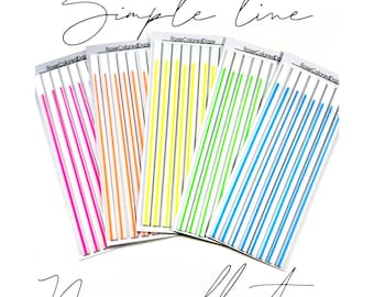 LONG Highlight Strips - Simple Line - Neon Colors