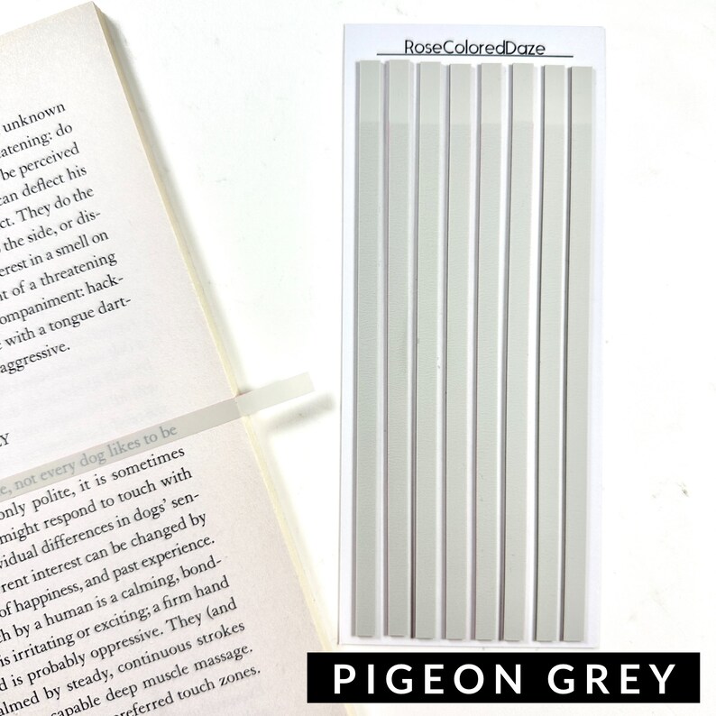 Long Hightlight Strip Sticky Notes Single Colors Fall Colors Pigeon Grey