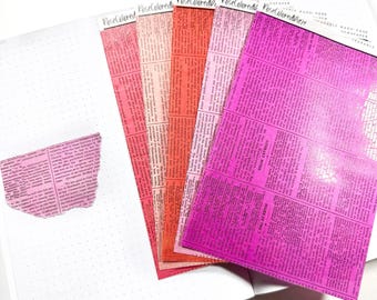 Naklejki z papieru washi - Rozrywalna strona washi - Gazeta - Kolekcja Sweet Tart - Naklejki do planera - Naklejki do albumu - Naklejki Bujo