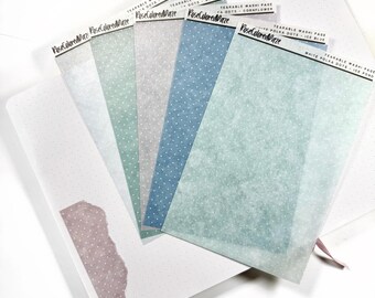 Naklejki z papieru washi do rozrywania – białe kropki (bez folii) – Winter Blues