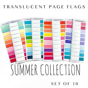 Translucent Page Flags - Summer Collection - Set of 10