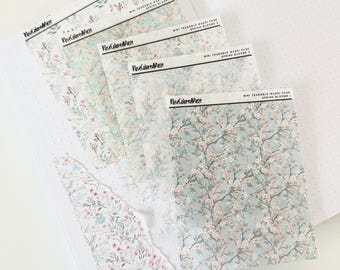 Naklejki z papieru washi do rozrywania – ćwierć arkusza – Wiosenne kwiaty