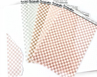 Naklejki z papieru washi do rozrywania – Boho Check