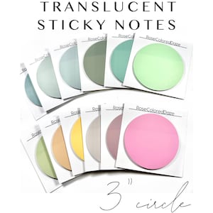 Translucent Sticky Notes - 3" Circle Shaped