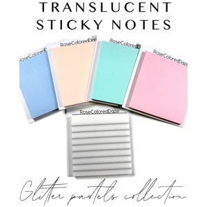 Doorzichtige plaknotities - Glitter Pastels collectie
