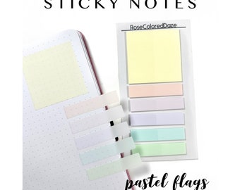 Translucent Sticky Notes - Pastel Flags and Sticky Note Set