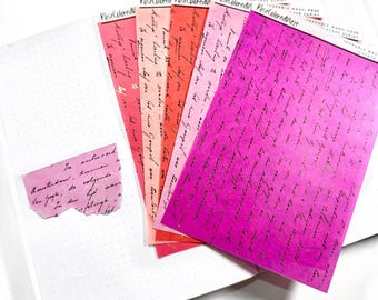 Naklejki z papieru washi - Rozrywalna strona washi - Pismo vintage - Kolekcja Sweet Tart - Naklejki do planera - Naklejki do albumu - Naklejki Bujo
