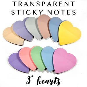 Transparante plaknotities - 3" hartvormig