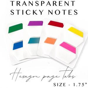 Transparent Page Flags/Page Tabs - 1.75&quot; Hexagon Tabs