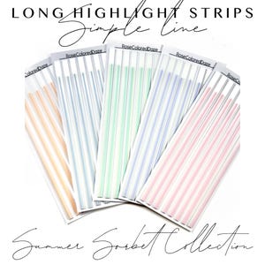 LONG Highlight Strips - Simple Line - Summer Sorbet Colors