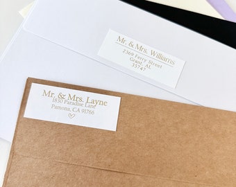 White Matte Custom Return Address Labels, 30 Label Stickers, Wedding Mailing Labels, Envelope Address Label Stickers