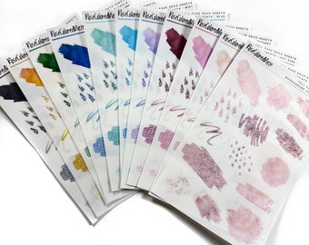 Transparent Matte Sticker Sheets - Abstract Monochrome and Duochrome Elements Stickers