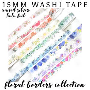 Raised Foil Washi Tape - Floral Borders Collection