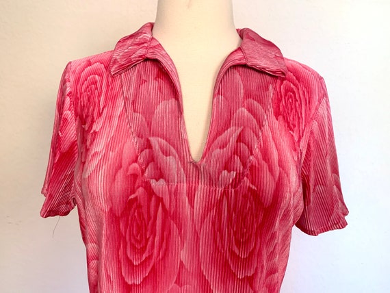 Vintage 90’s pink rose dress size 6 small S / 199… - image 2