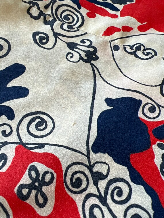 Vintage 1960s red, white and blue floral print ma… - image 5