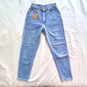 vintage années 1990 Riders taille haute jeans bleus taille 9 petite courte 29 « taille moyenne / 90s light wash high rise jambe effilée coton jean pantalon en denim
