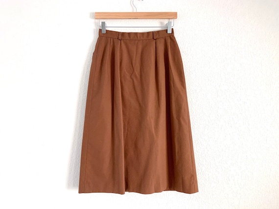 Vintage 70’s Evan Picone brown button front midi … - image 3