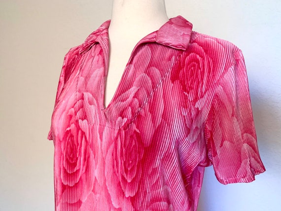 Vintage 90’s pink rose dress size 6 small S / 199… - image 3