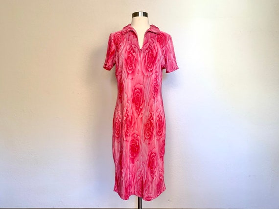 Vintage 90’s pink rose dress size 6 small S / 199… - image 1