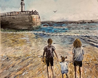 Custom Watercolor Painting from Photo: Personalized Landscape/Portrait Art.  Birthday gift, anniversary gift or special occasion.