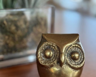 Vintage brass owl