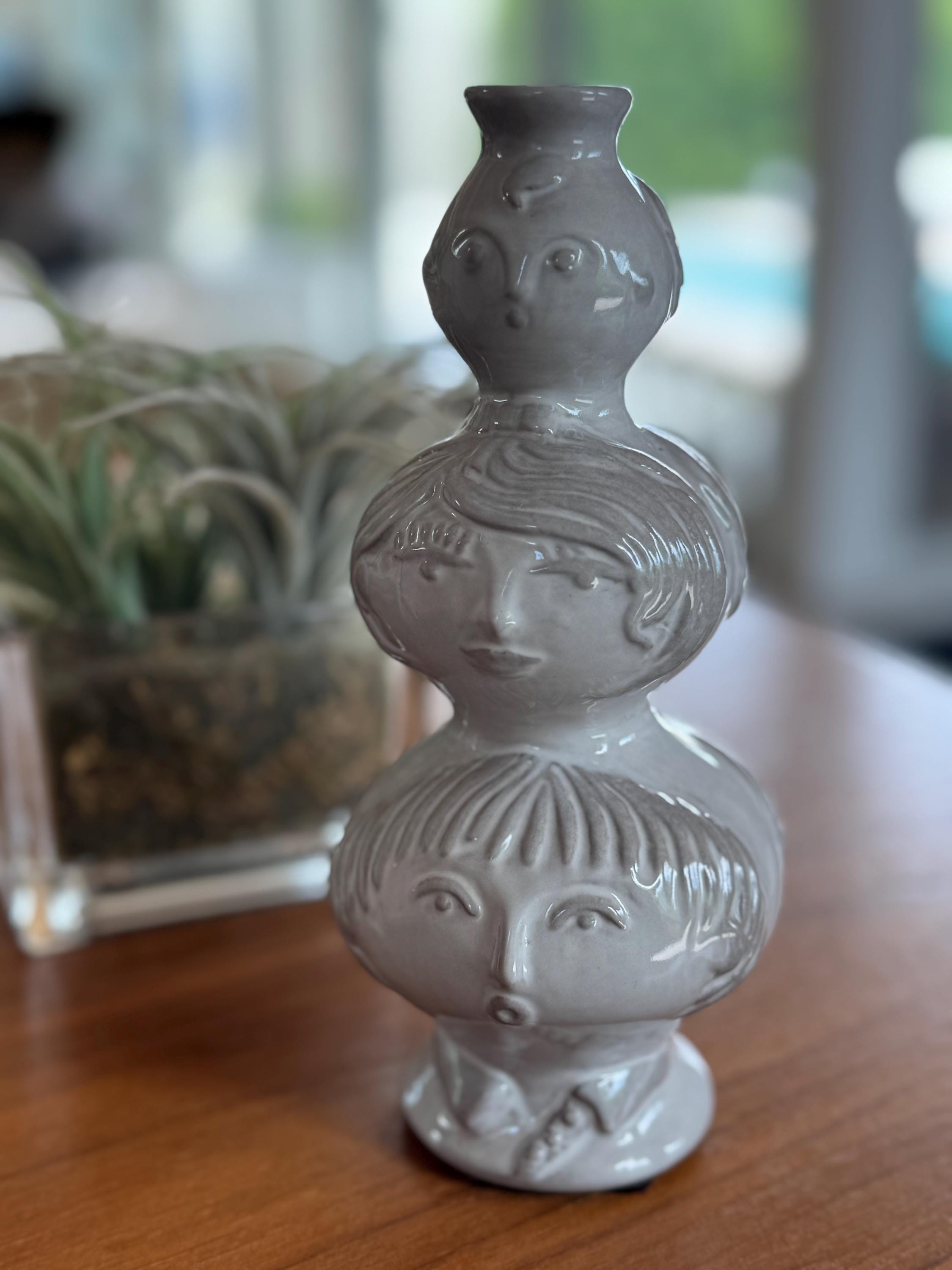 Jonathan Adler Utopia Faces Totem Vase Two Sided - Etsy