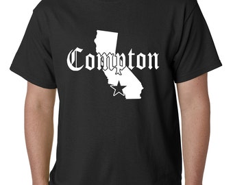 Estrellas camiseta de la ciudad de Compton, California moda Hip Hop hombres - #3046