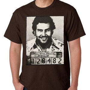 Pablo Escobar Smiling Mug Shot Mens T-shirt B628 image 2