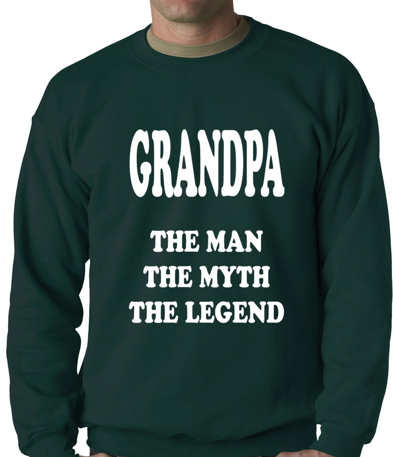 #1470 Grandpa The Man The Myth The Legend Fathers Day Adult Crewneck Sweatshirt