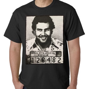 Pablo Escobar Smiling Mug Shot Mens T-shirt B628 image 1